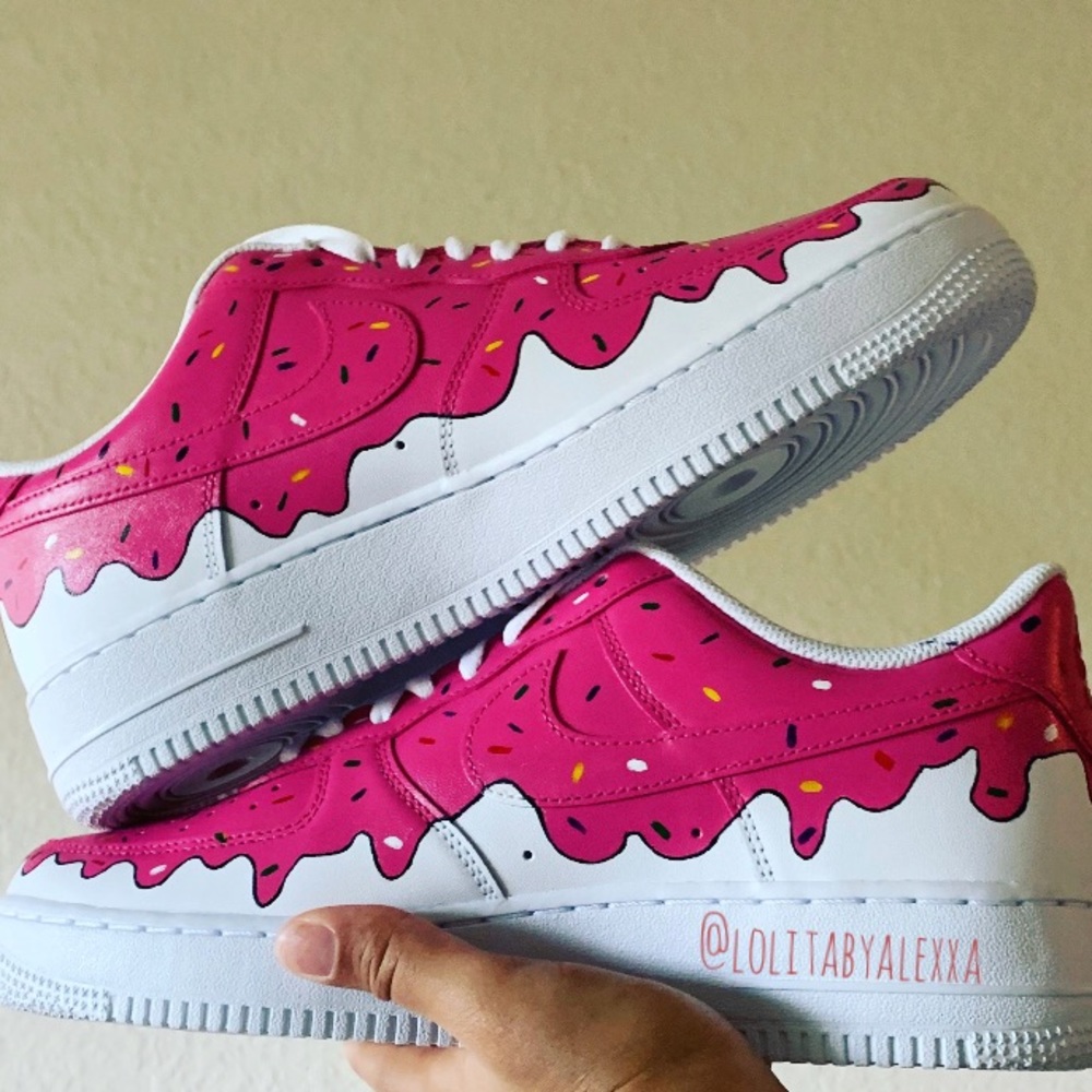 Strawberry Donut Sprinkles Custom  Air Force1🍩